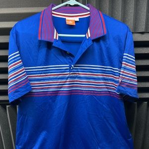 Puma Golf Polo Shirt XL Dry Cell Blue / Stripes